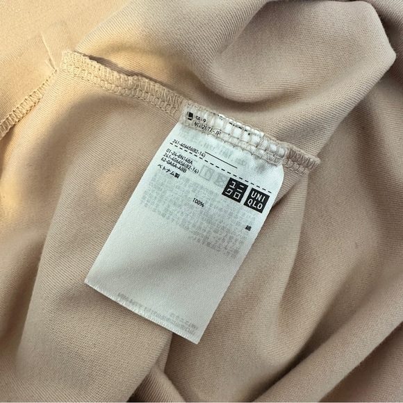 [WOMEN] UNIQLO U Fitted T-Shirt S Beige Pink 100% Cotton - Picture 7 of 8